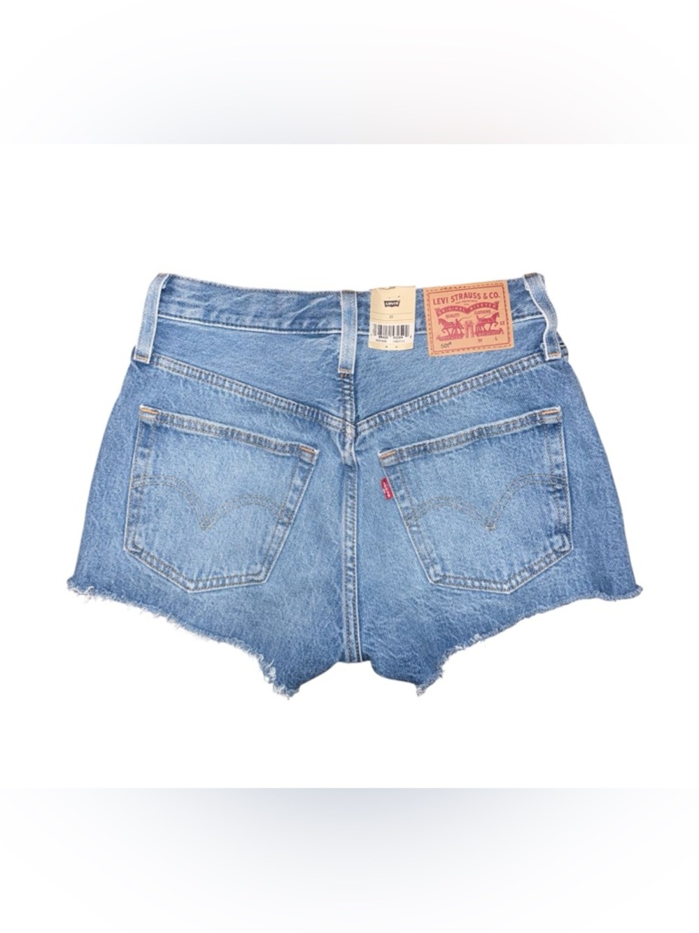 NWT Levi’s women’s  501 distressed button closure denim shorts size 25